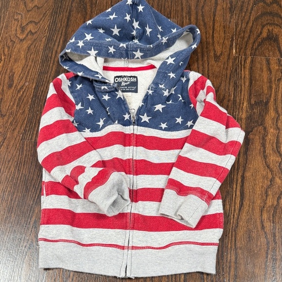 OshKosh B'gosh Other - OshKosh B'gosh Red and Blue Striped Star Hoodie size 5